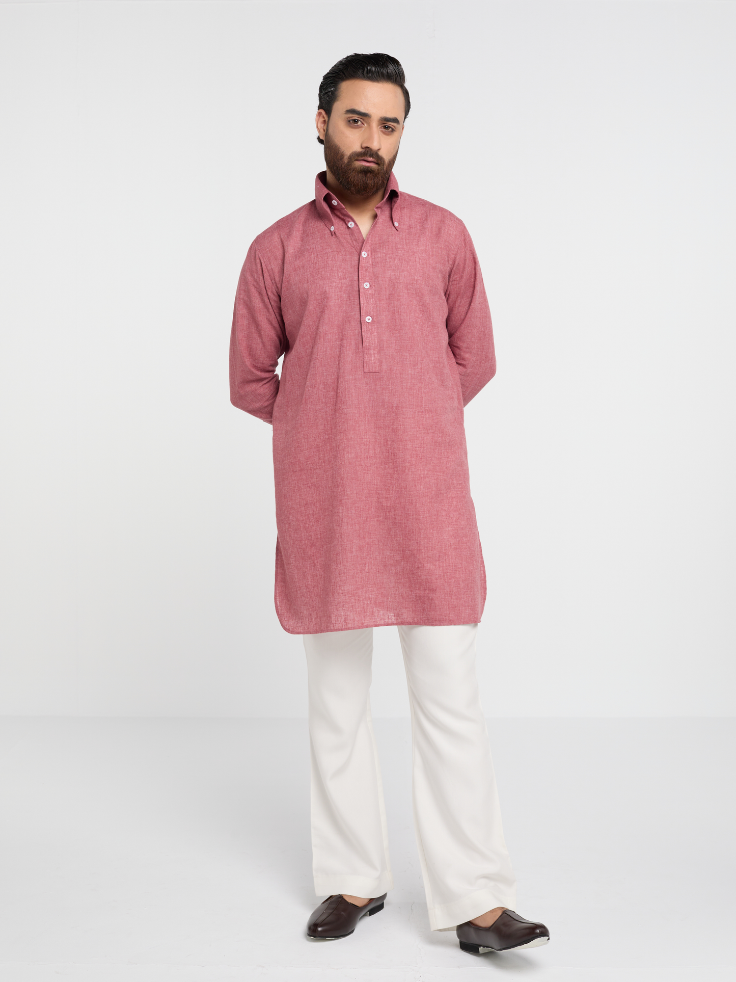 Crimson Button Down Kurta