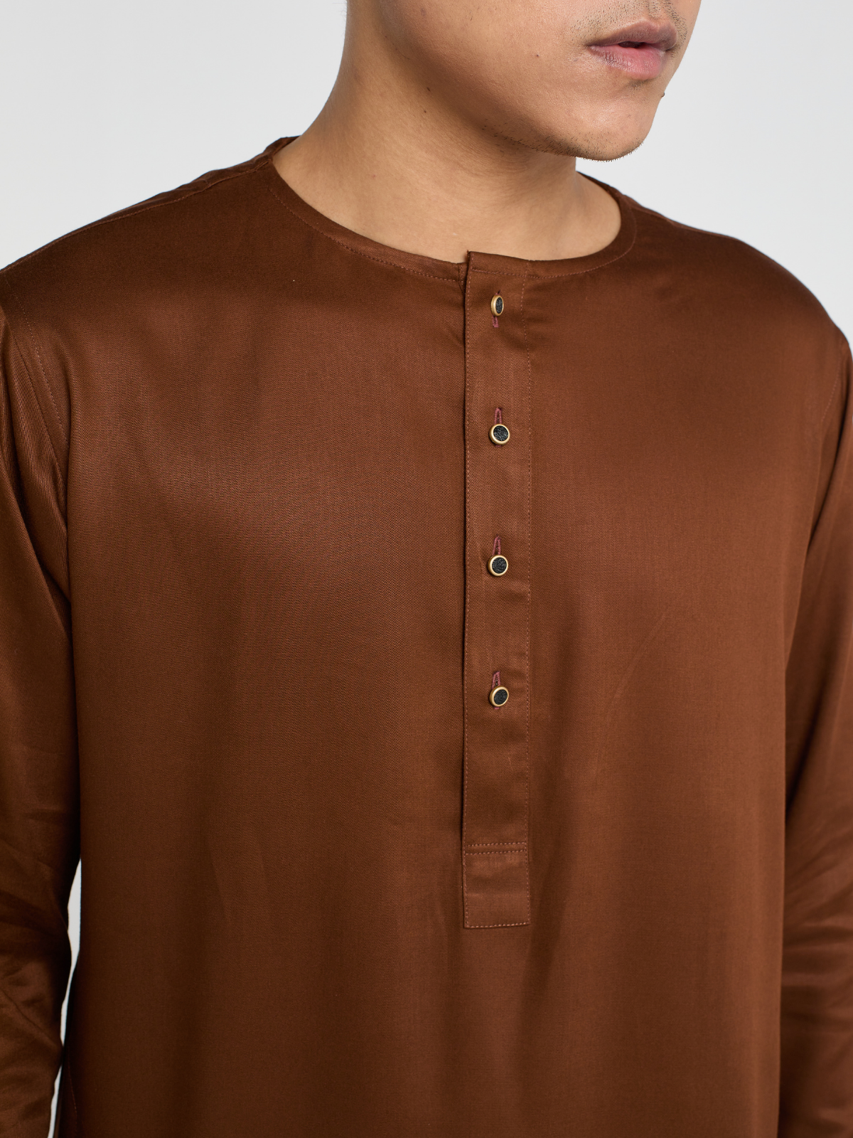 Tawny Brown Round Neck Kabli Set