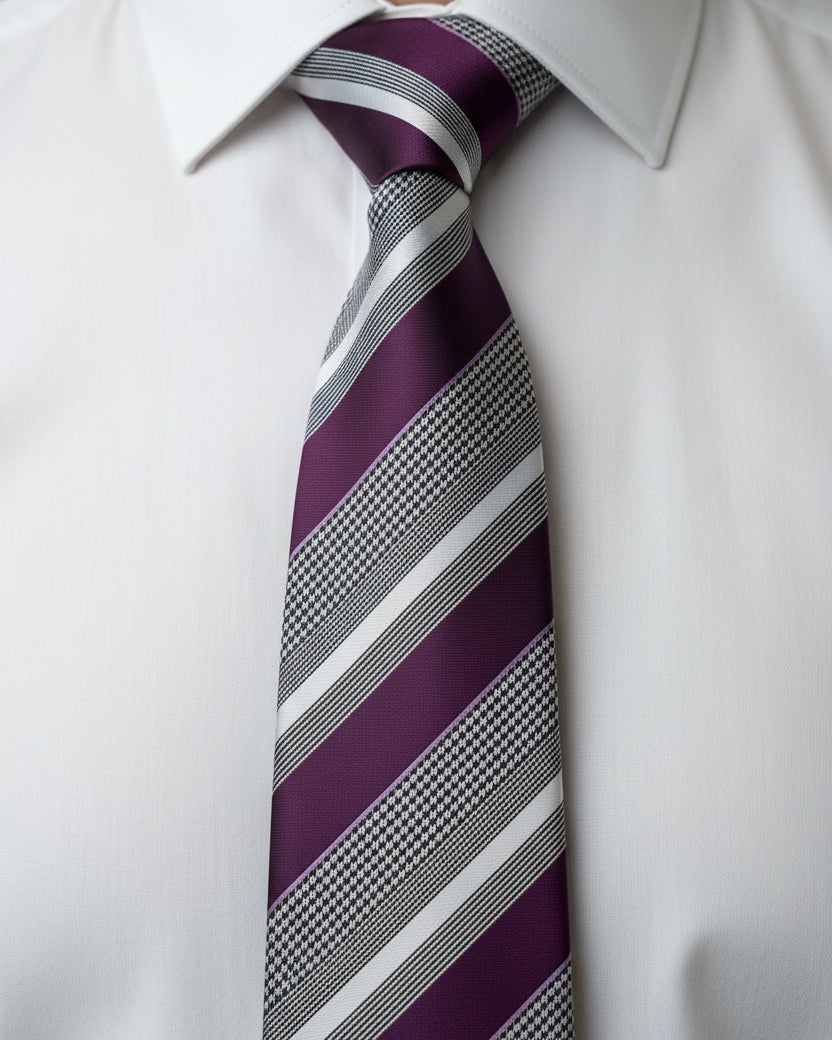 Regal Plum Heritage Stripe Tie