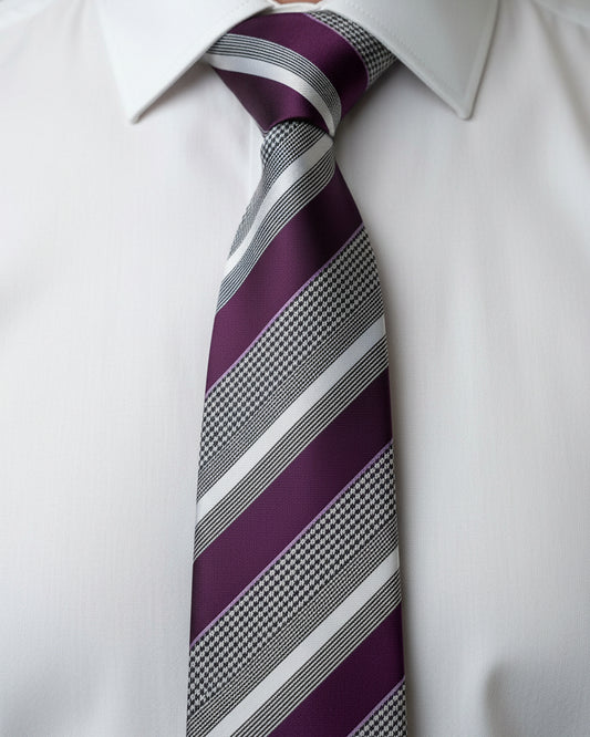 Regal Plum Heritage Stripe Tie