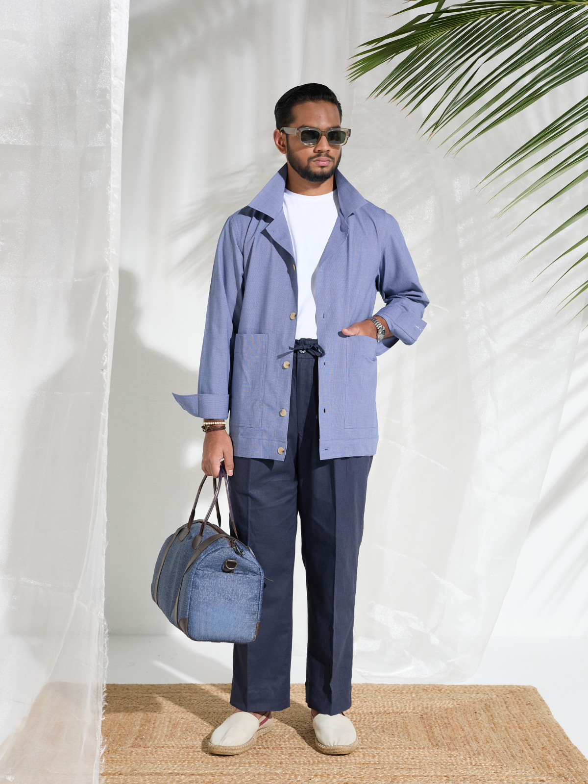 Blue Cotton Shacket