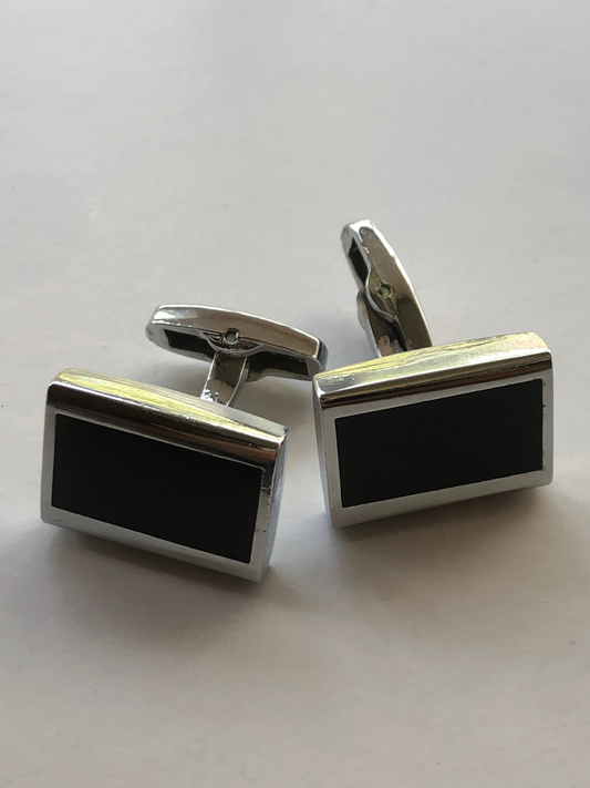 Black Rectangle Cufflinks