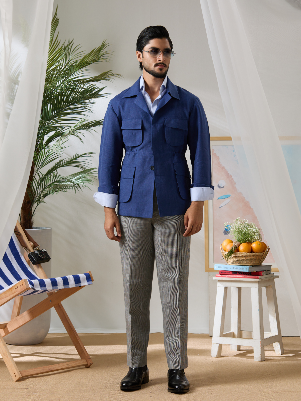 Indigo Linen Jungle Jacket