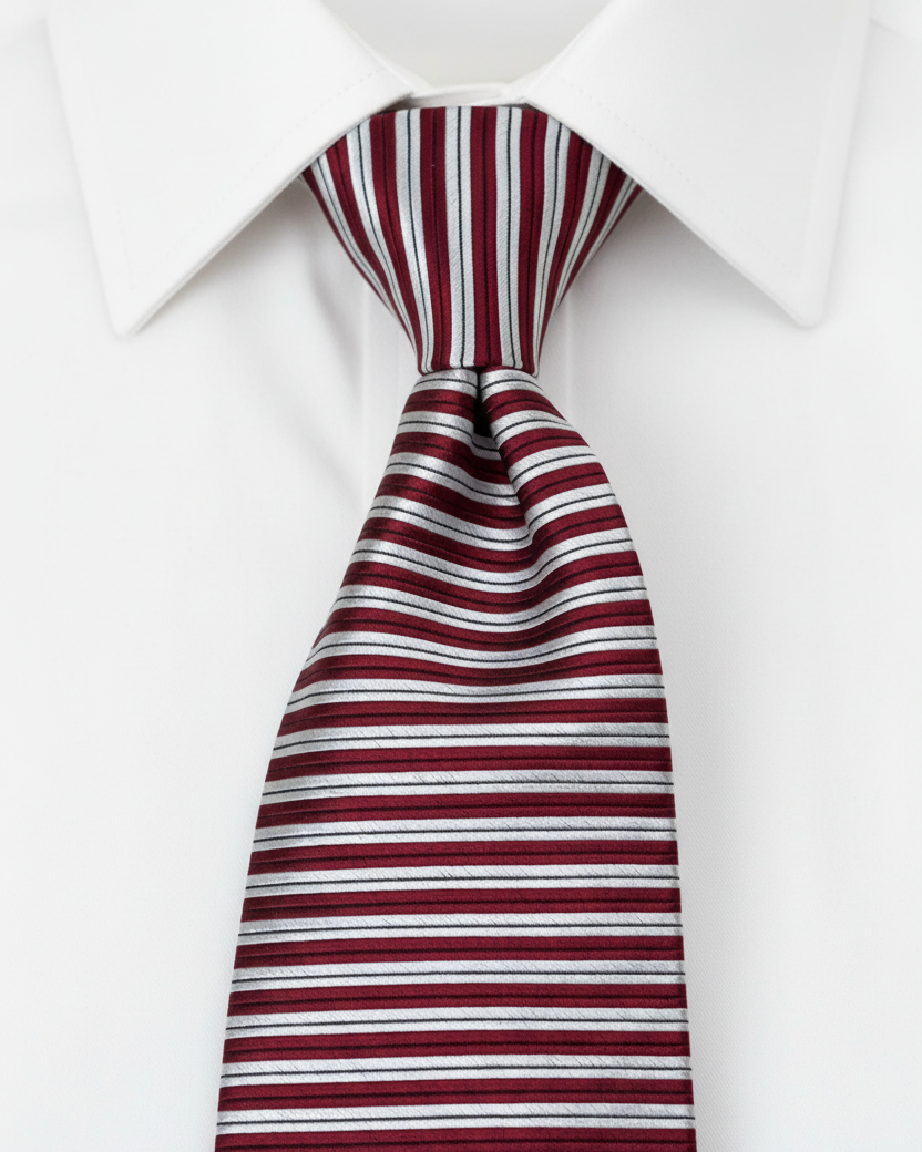 Crimson Slim Striped Tie