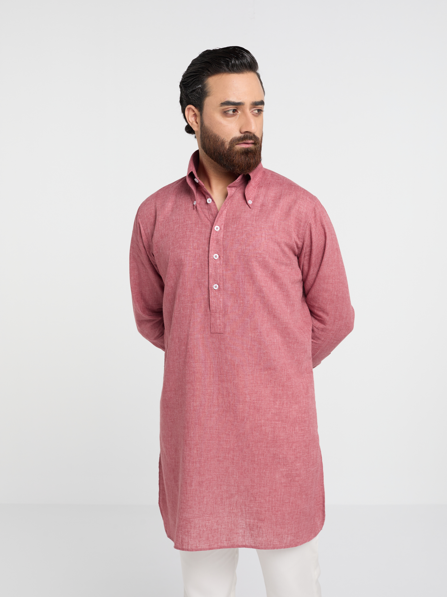 Crimson Button Down Kurta