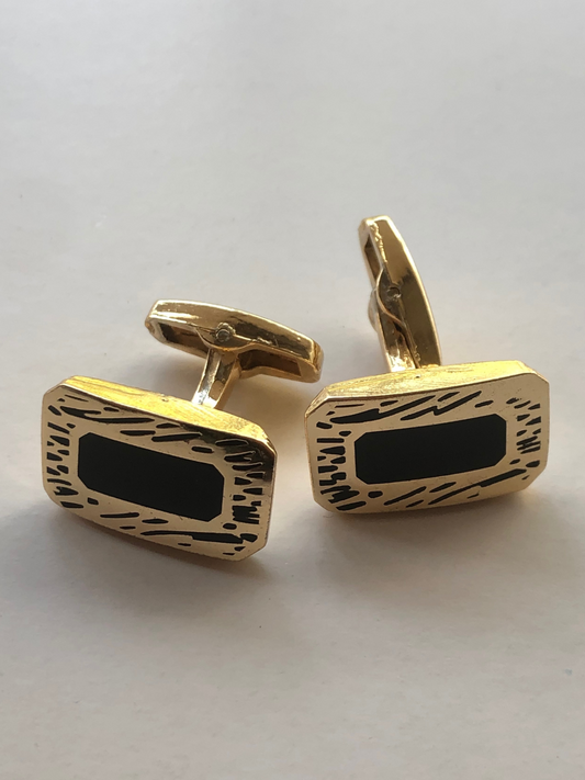 Golden Patterned Cufflinks