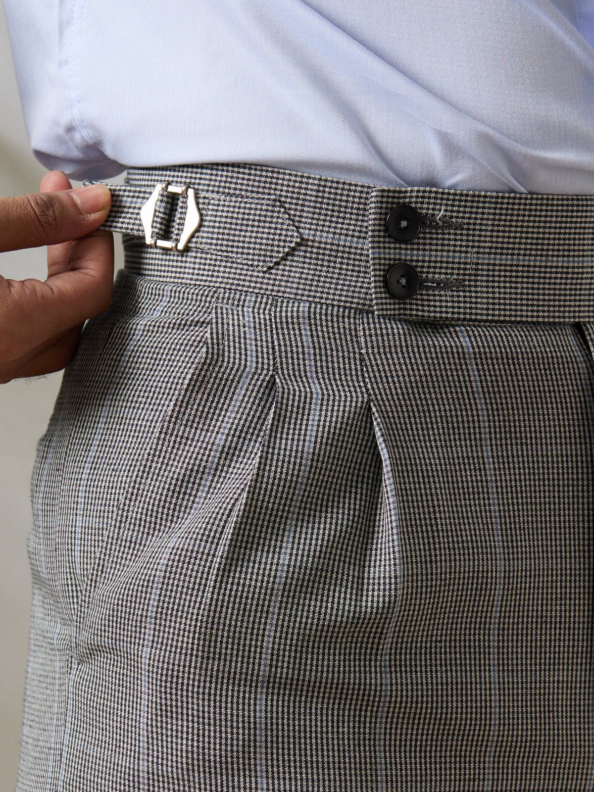 Grey Chequered Trouser