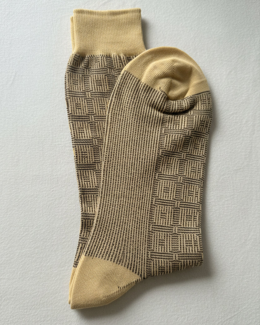 Sandstone Geometric Dress Socks