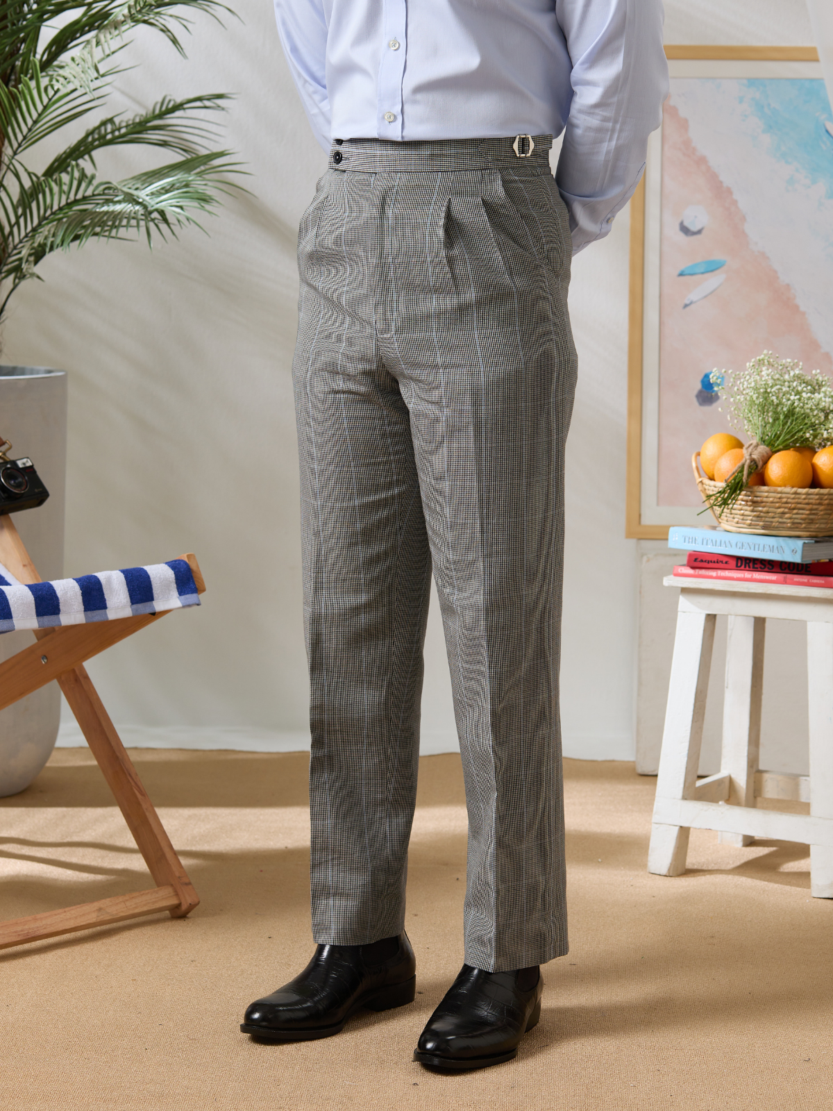 Grey Chequered Trouser