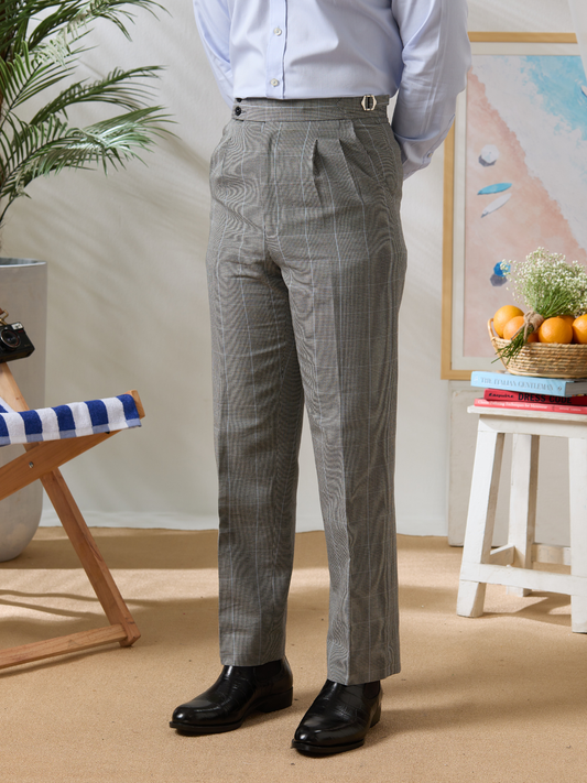 Grey Chequered Trouser
