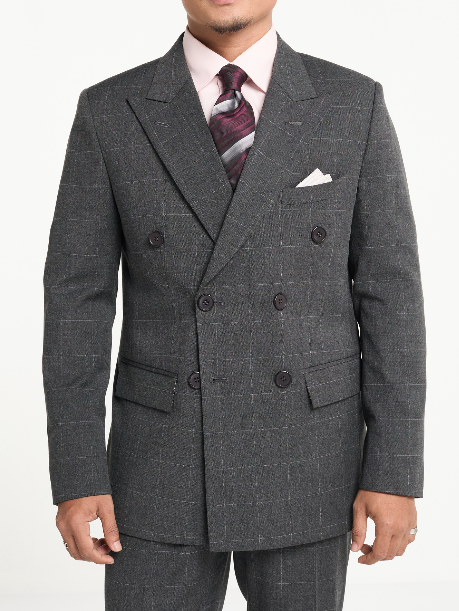 Charcoal Windowpane DB Blazer