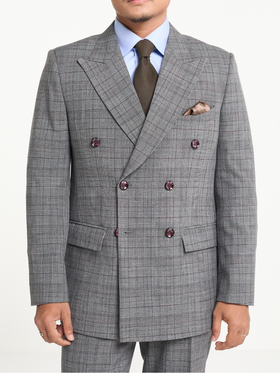 Grey Glen Check DB Blazer