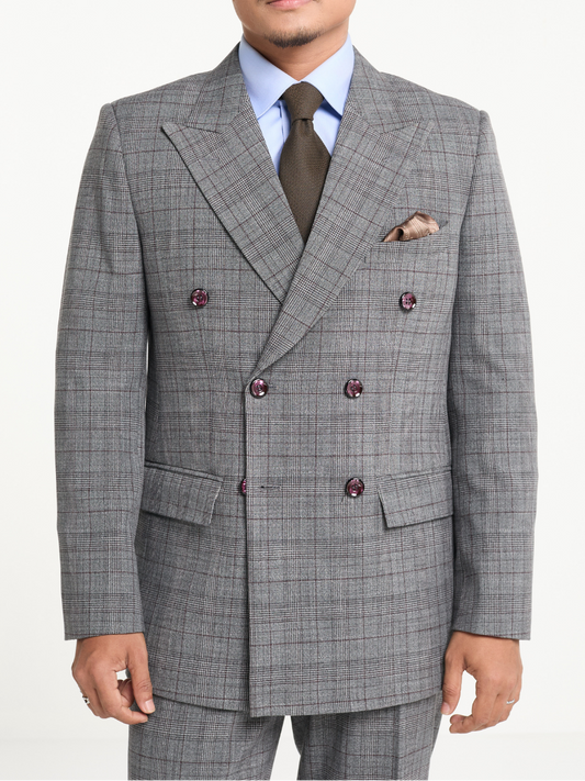 Grey Glen Check DB Blazer