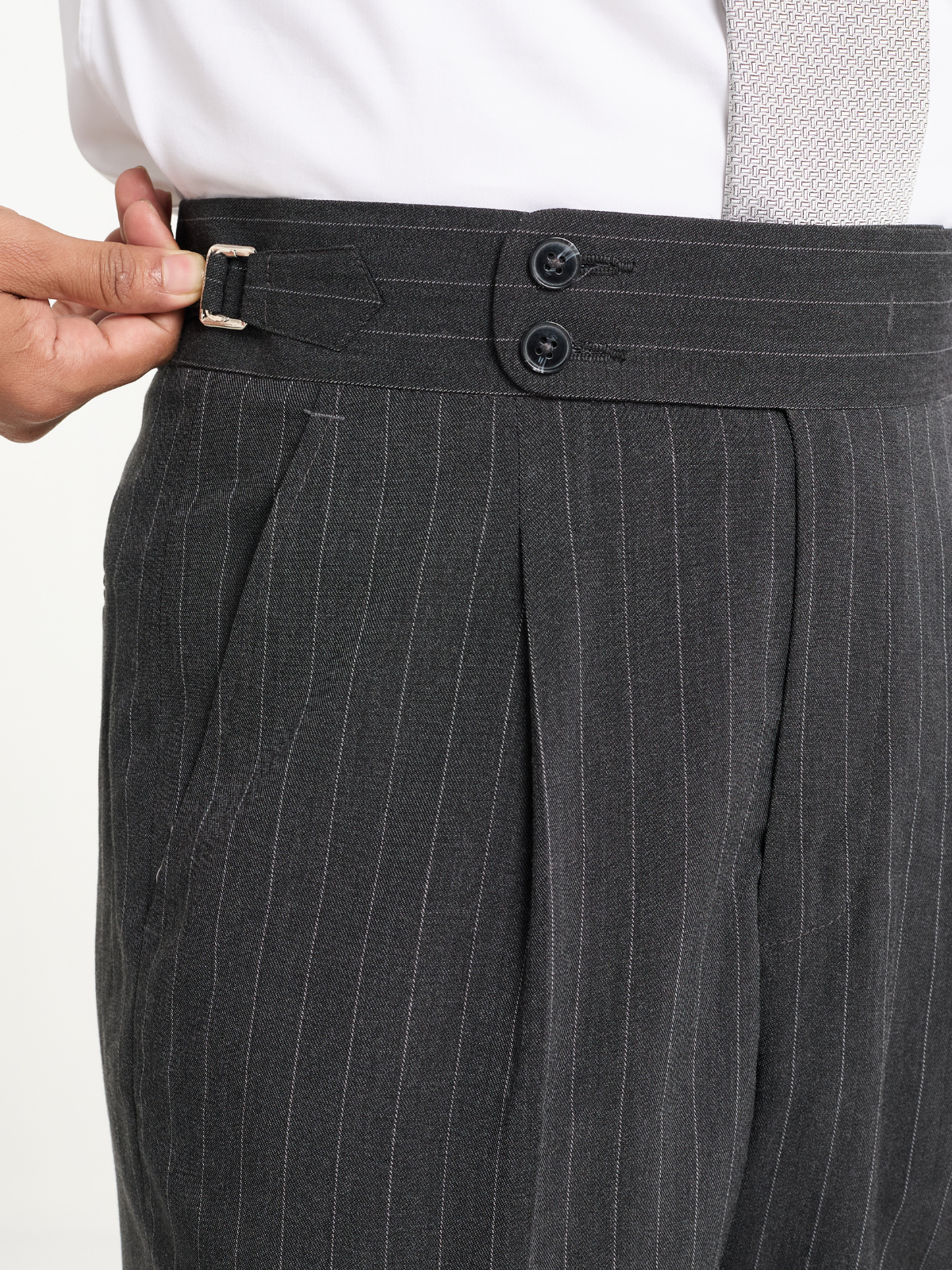 Charcoal Pinstripe Formal Trouser