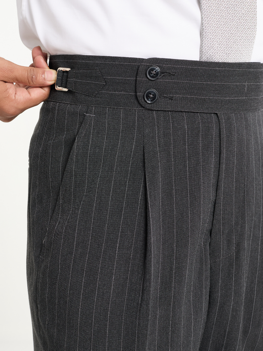 Charcoal Pinstripe Formal Trouser