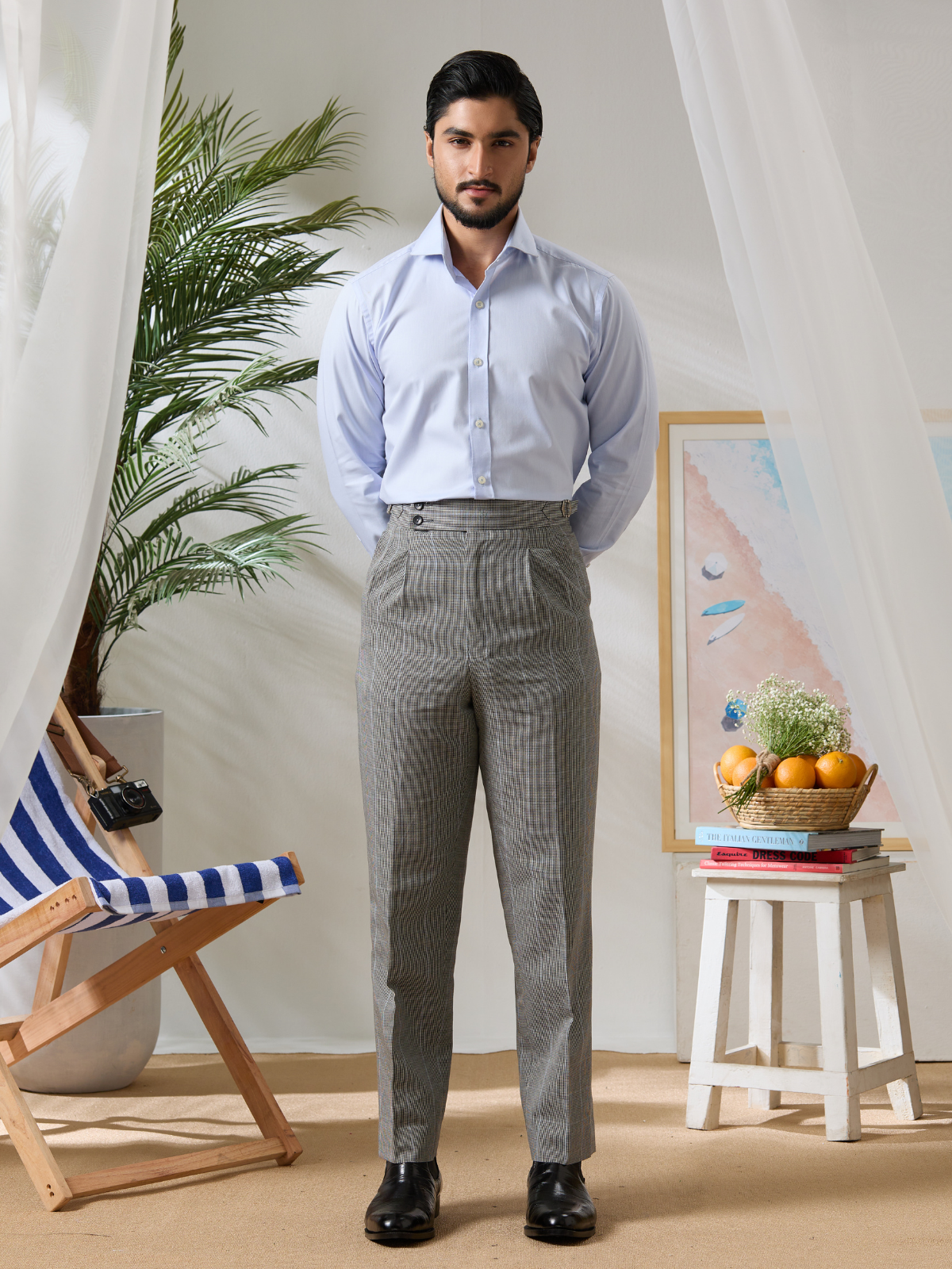 Grey Chequered Trouser