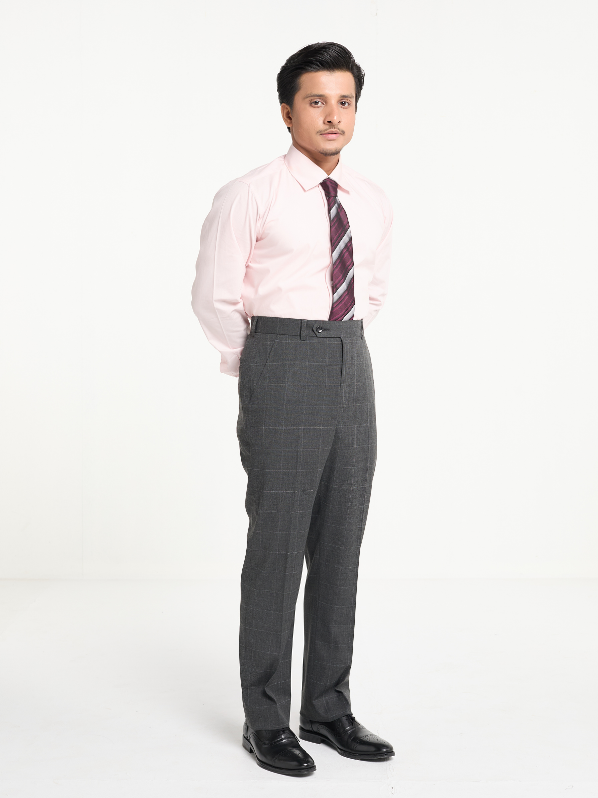 Charcoal Windowpane Formal Trouser