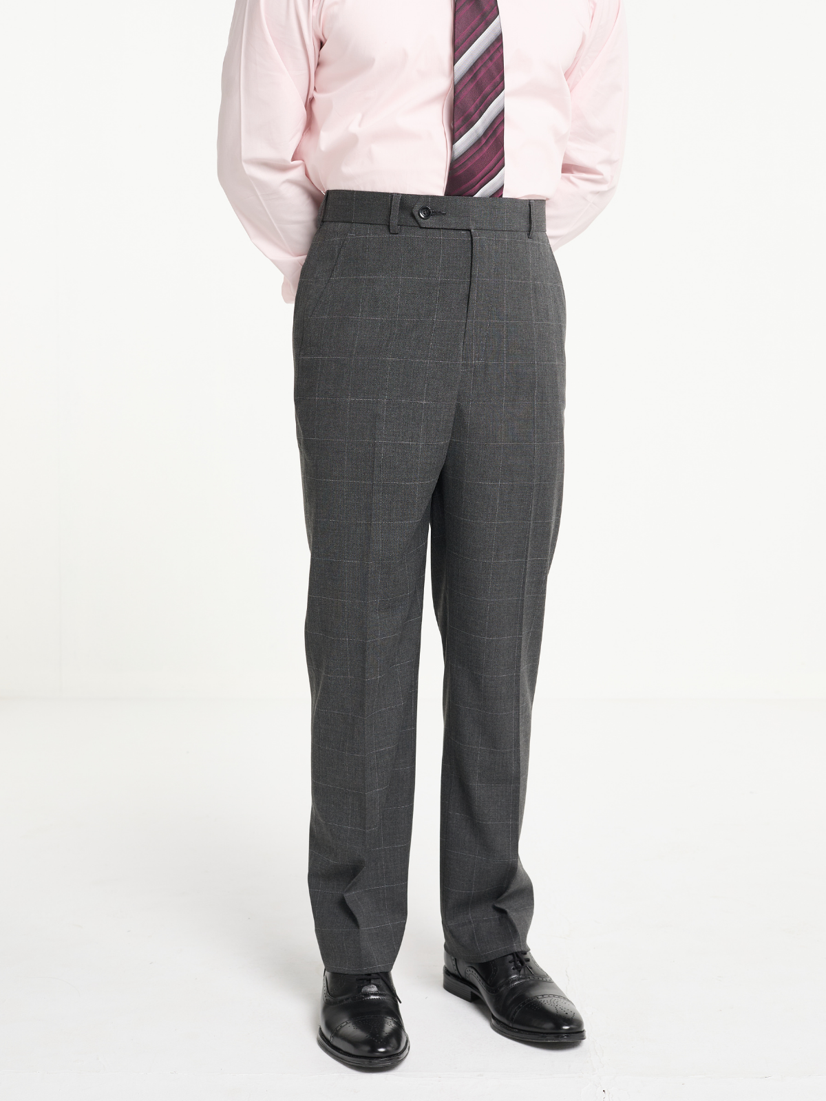 Charcoal Windowpane Formal Trouser