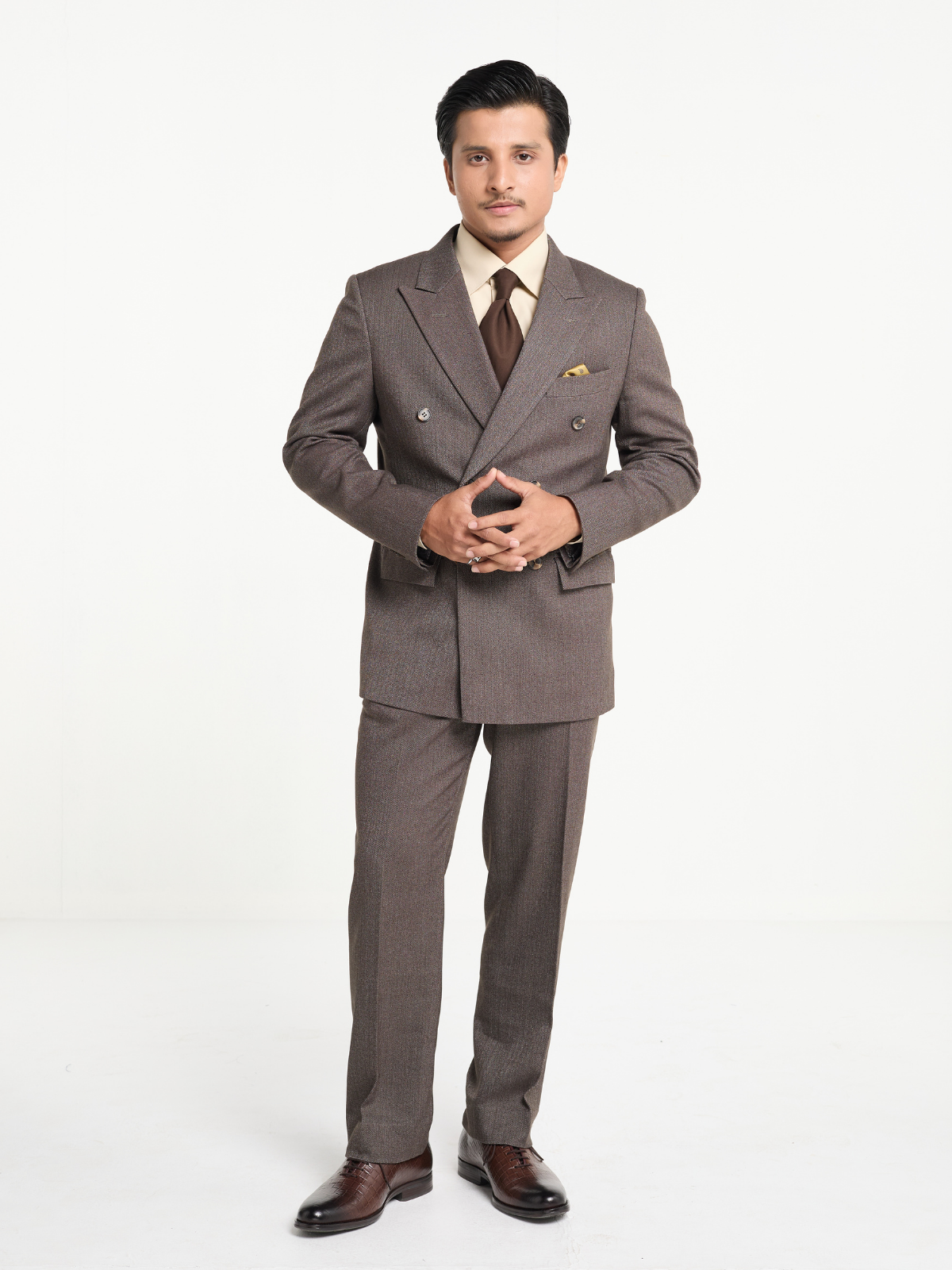 Mocha Herringbone DB Blazer