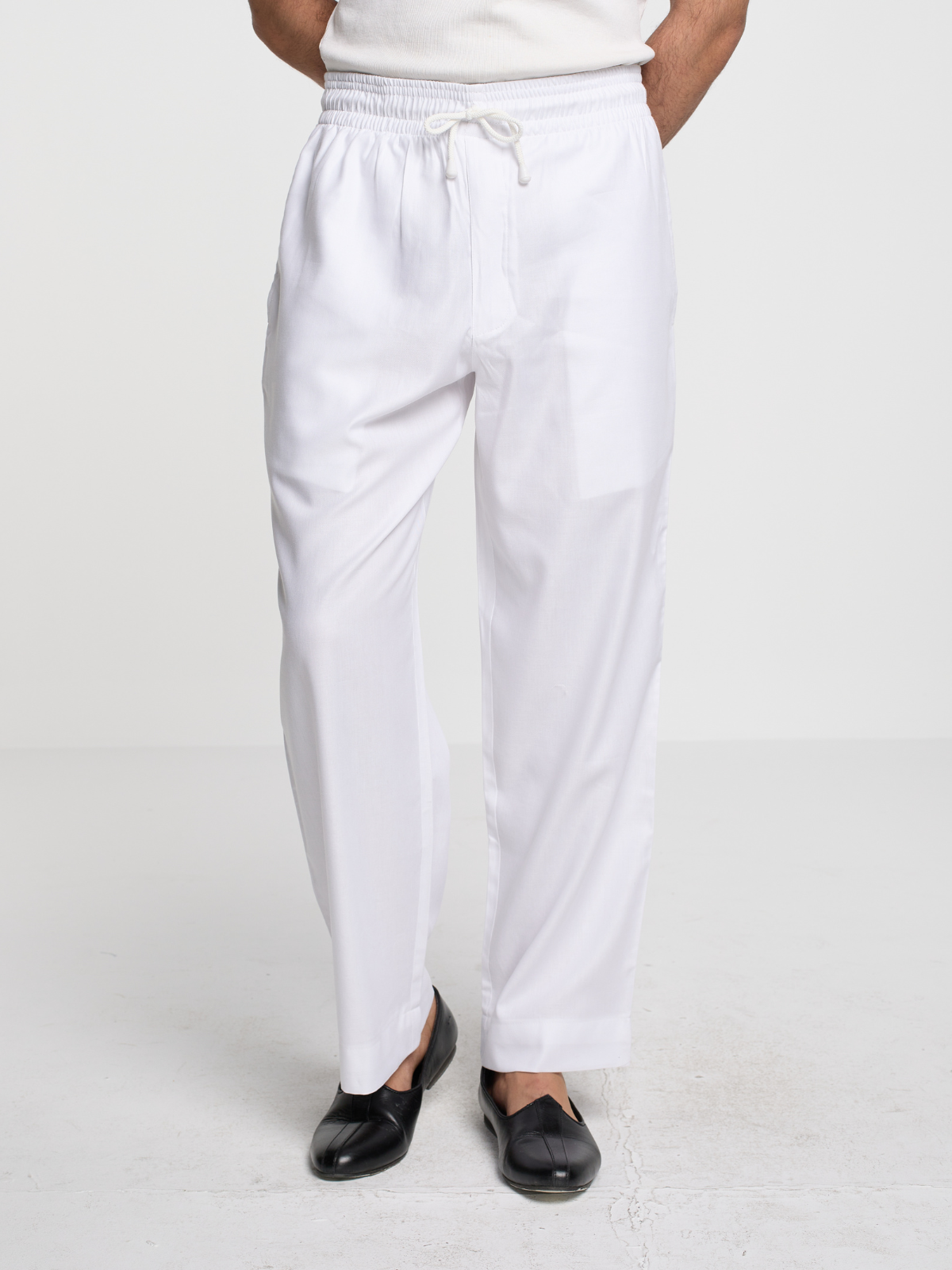 White Straight Cut Pajama