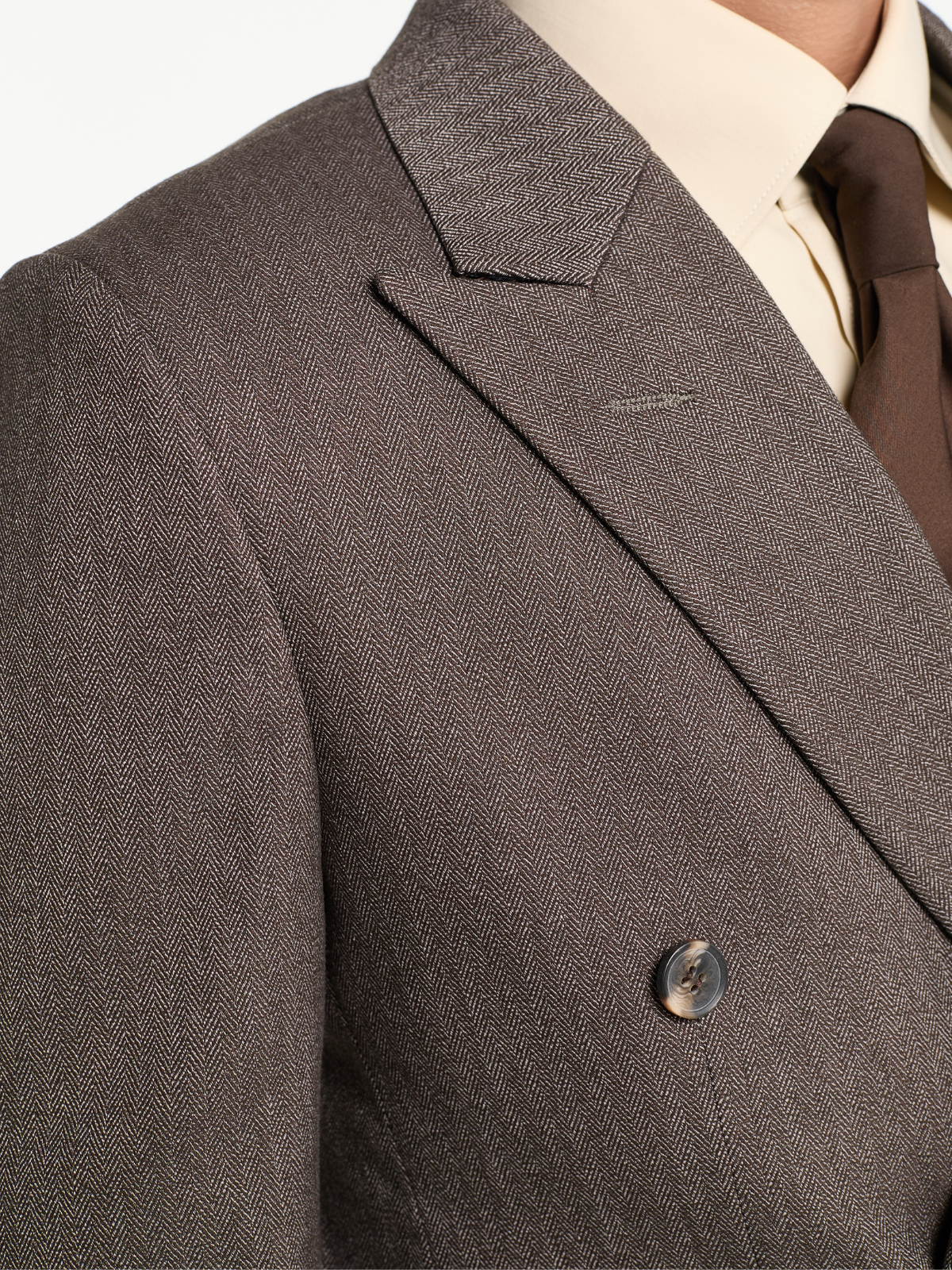 Mocha Herringbone DB Blazer