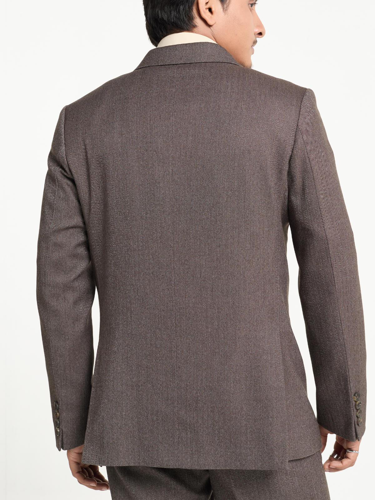 Mocha Herringbone DB Blazer