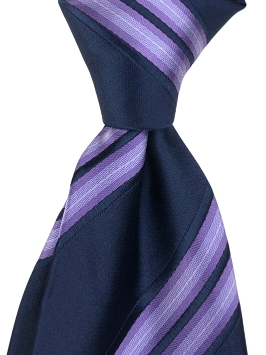 Black & Purple Repp Tie