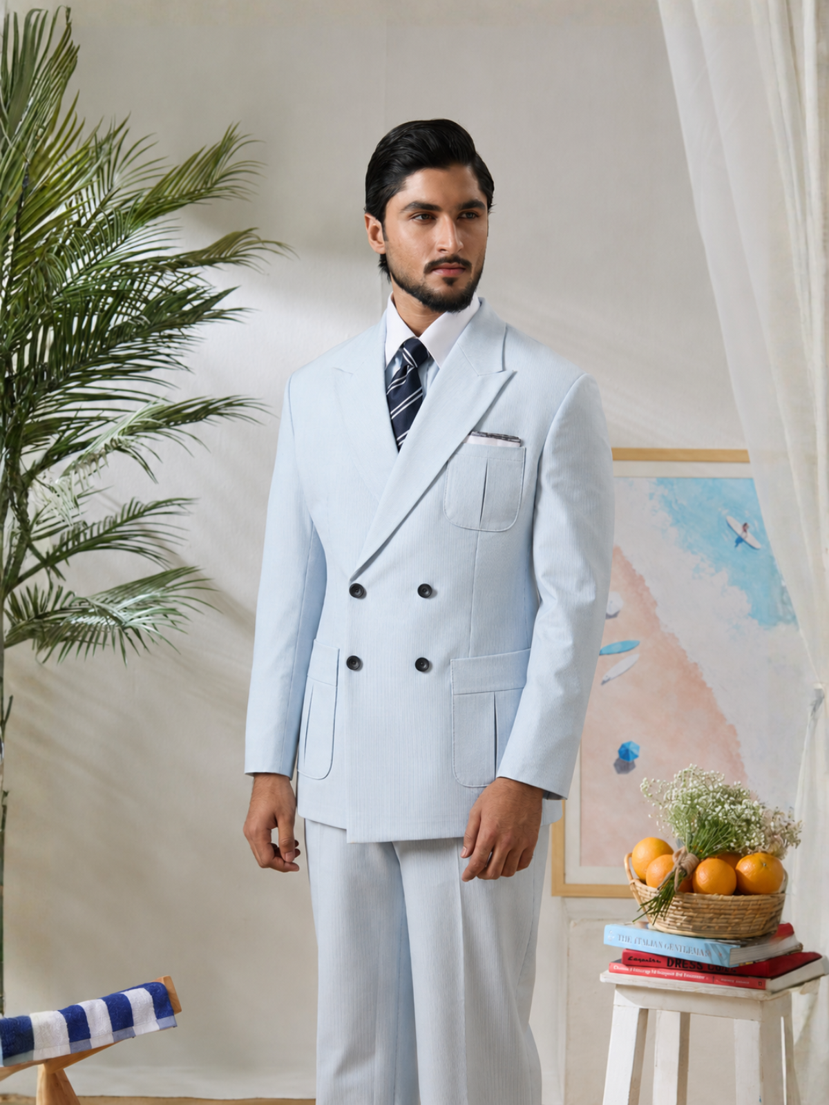 Sky Striped DB Blazer