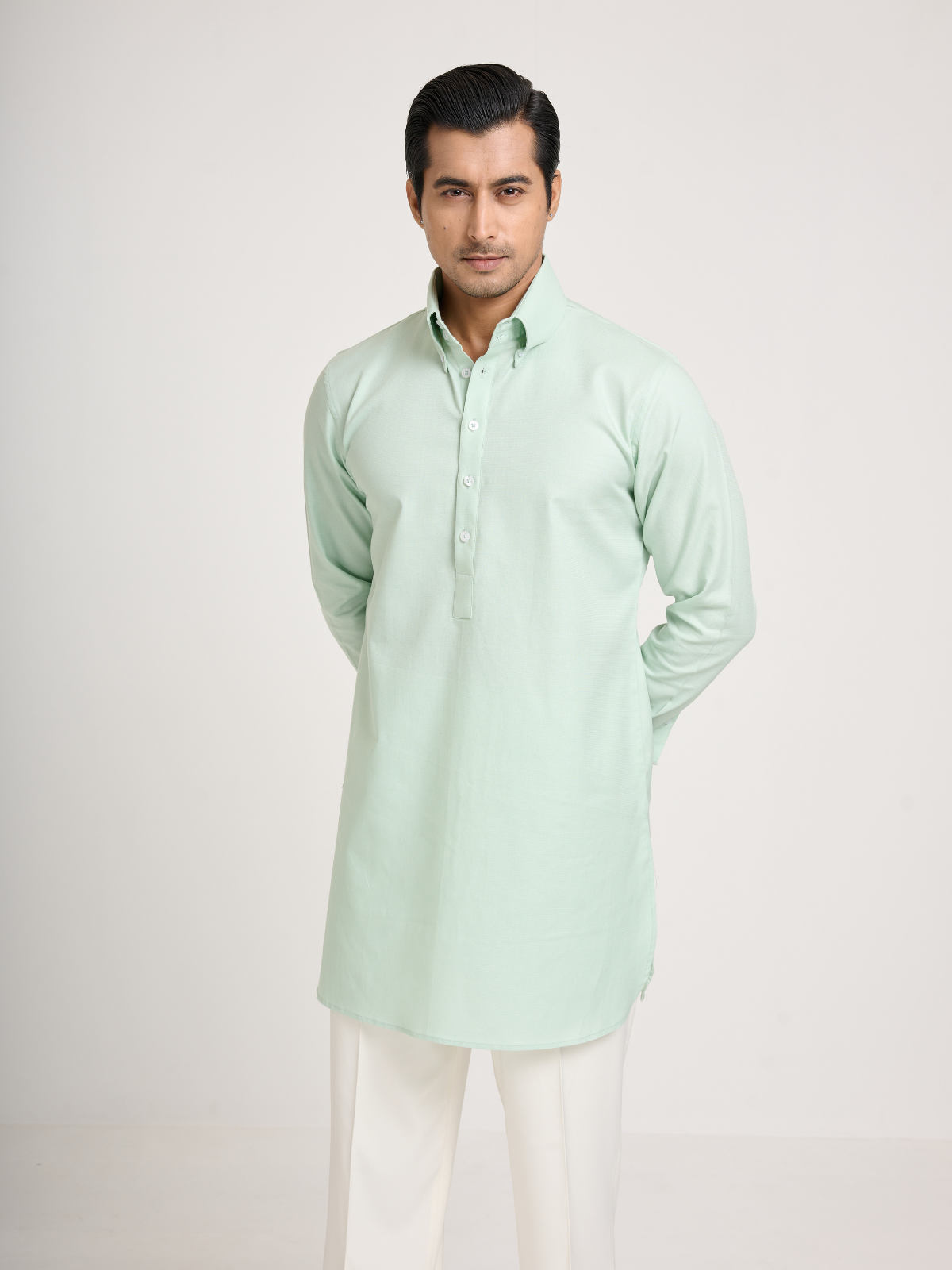 Mint Button Down Kurta