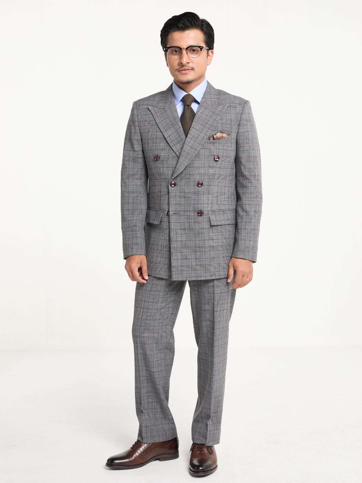 Grey Glen Check DB Blazer