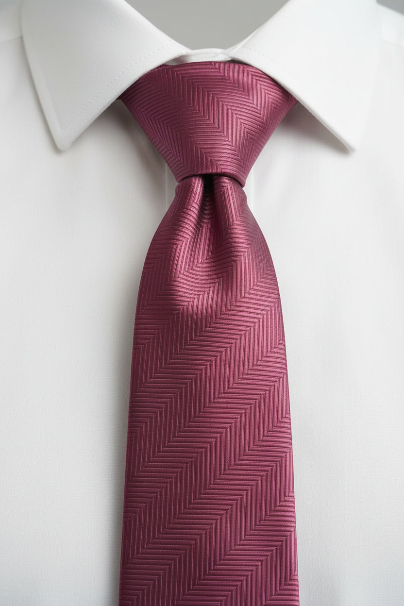 Rosewood Herringbone Silk Tie