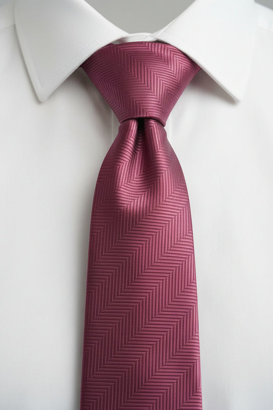 Rosewood Herringbone Silk Tie