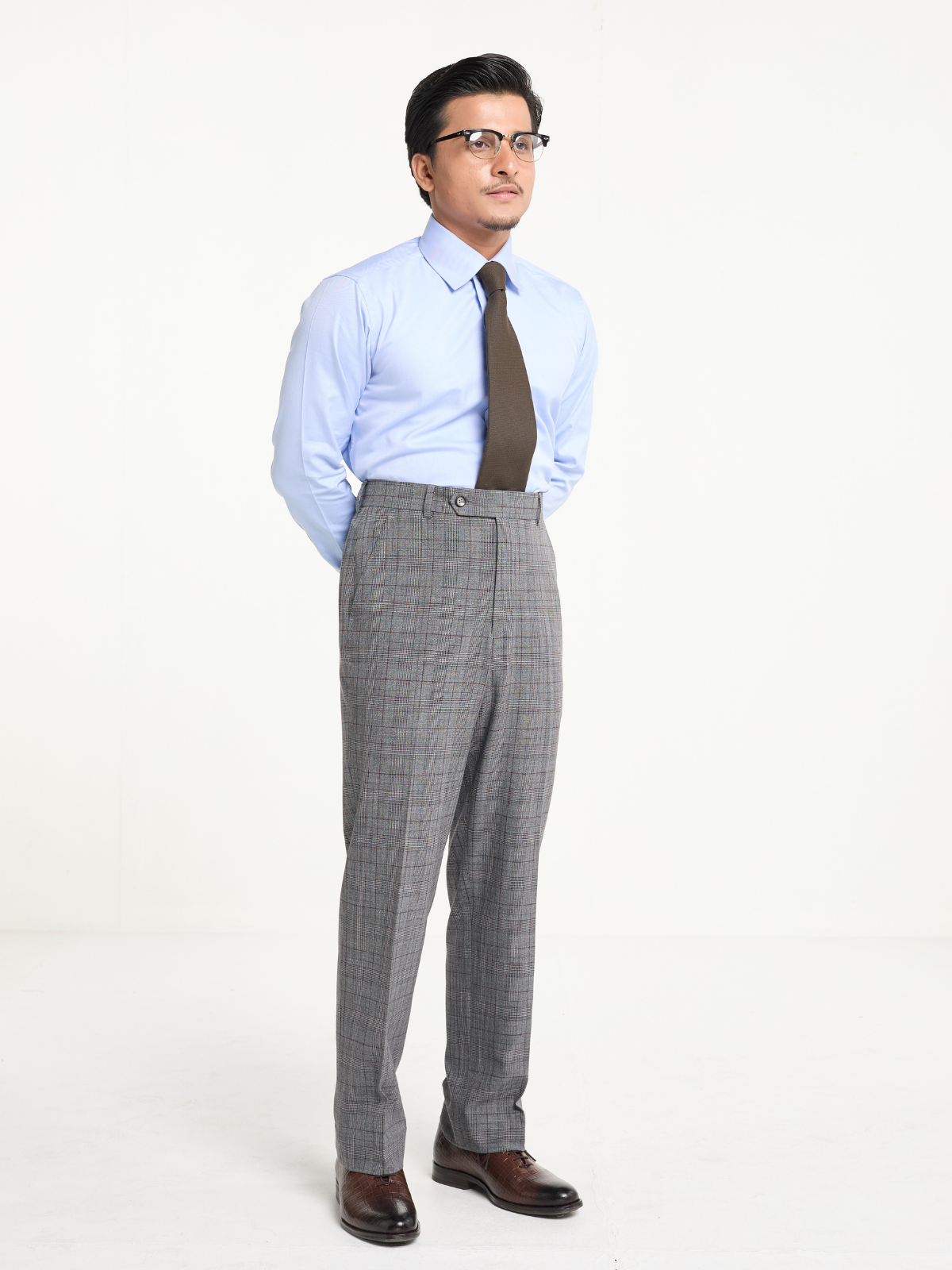 Grey Glen Check Formal Trouser
