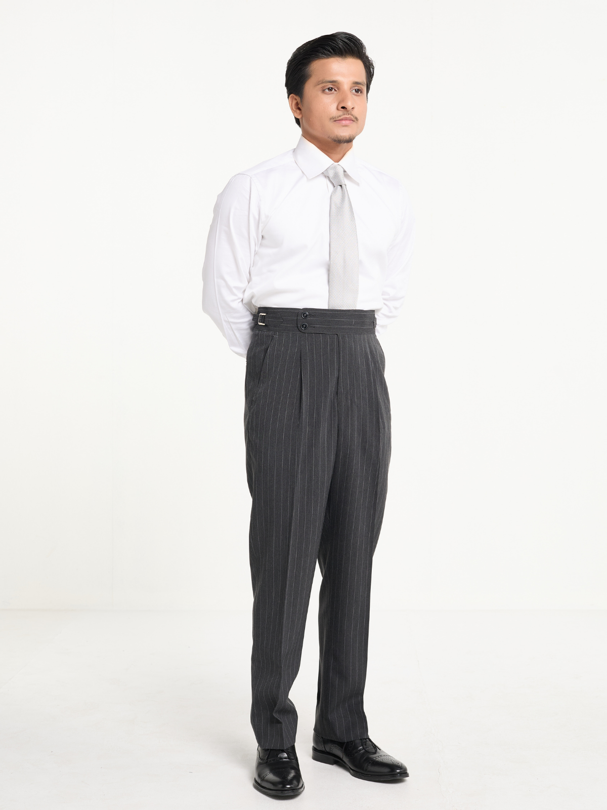 Charcoal Pinstripe Formal Trouser