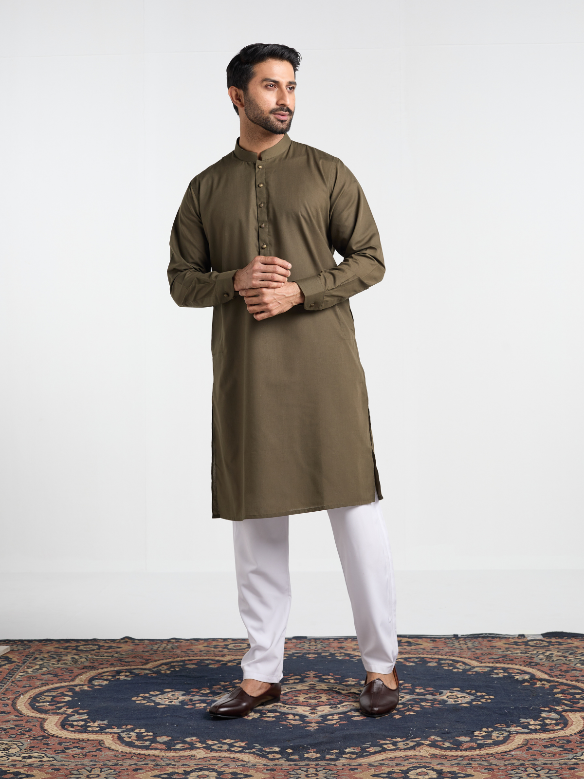 Burnt Olive Single Kurta