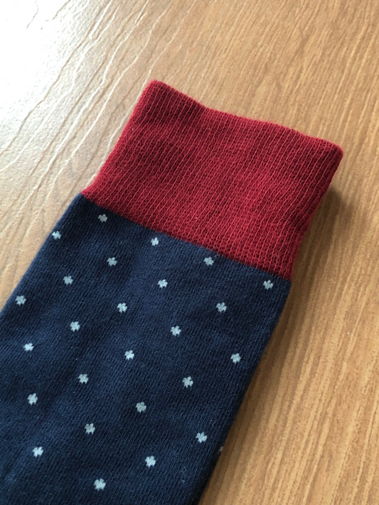Red & Navy Contrast Socks