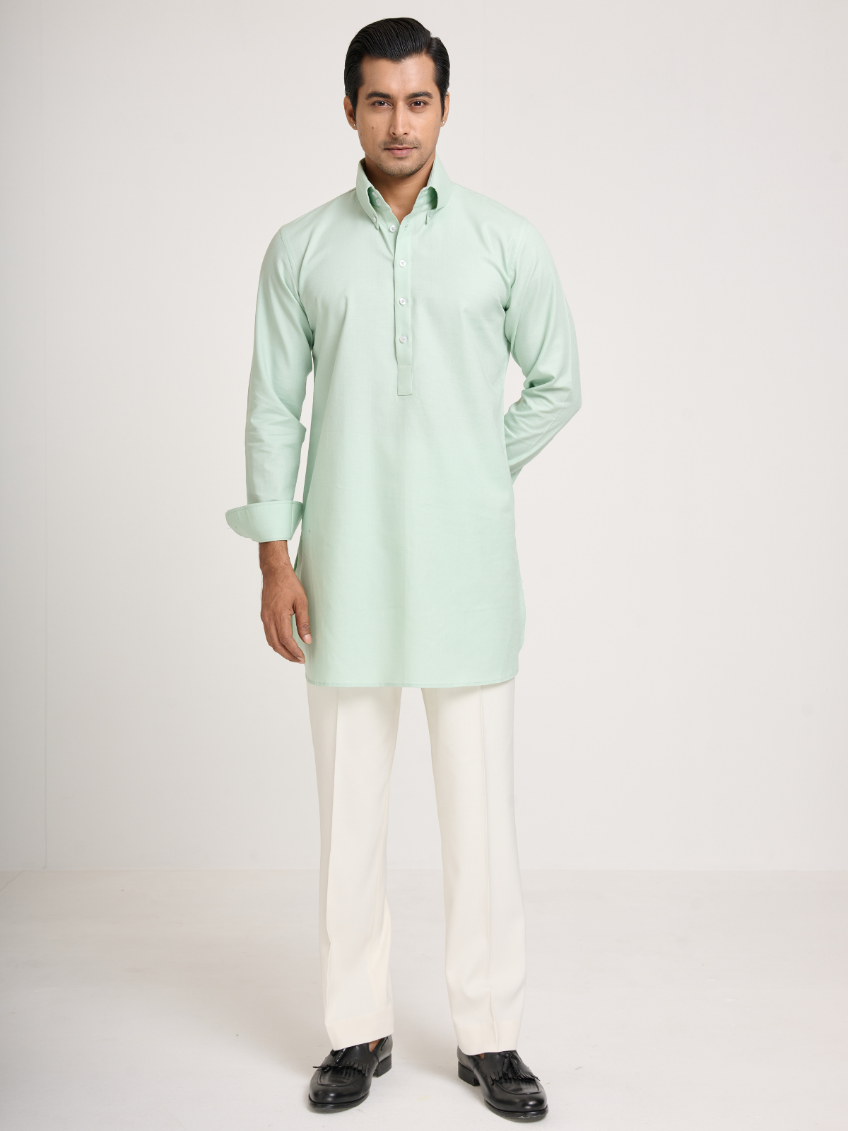 Mint Button Down Kurta