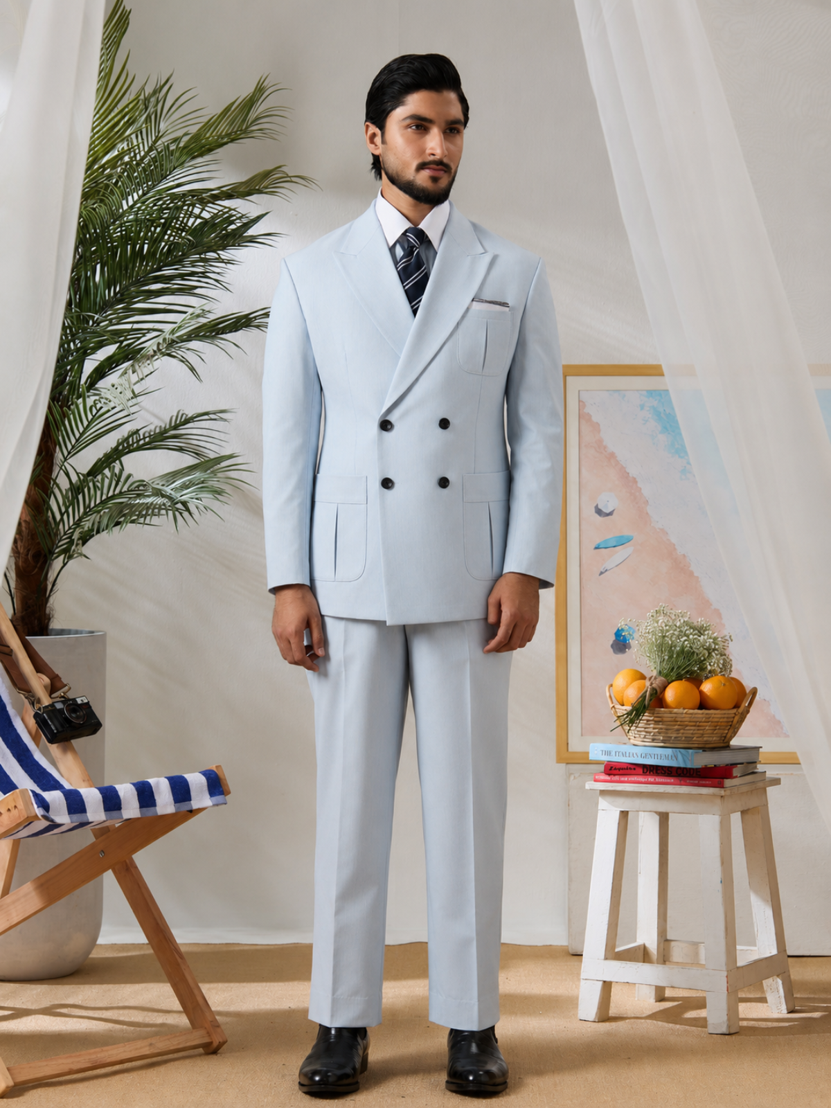 Sky Striped DB Blazer