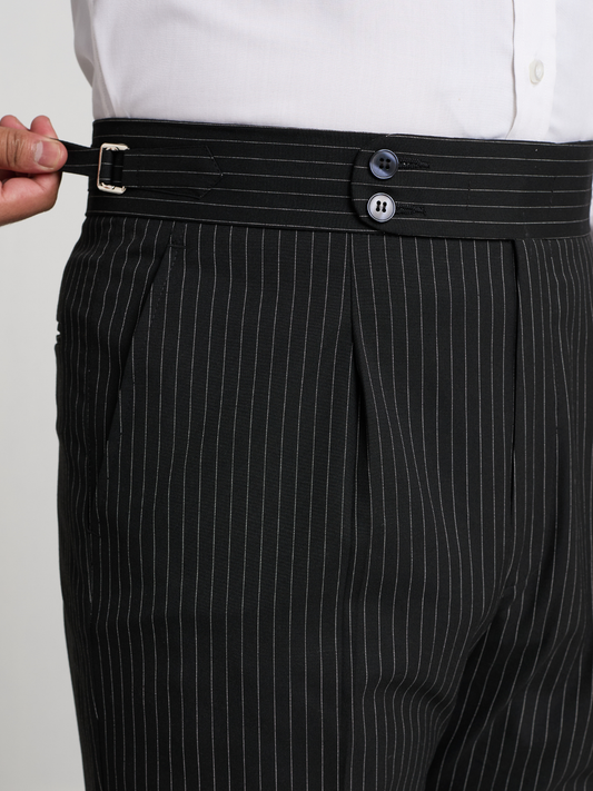 Black Pinstripe Formal Trouser