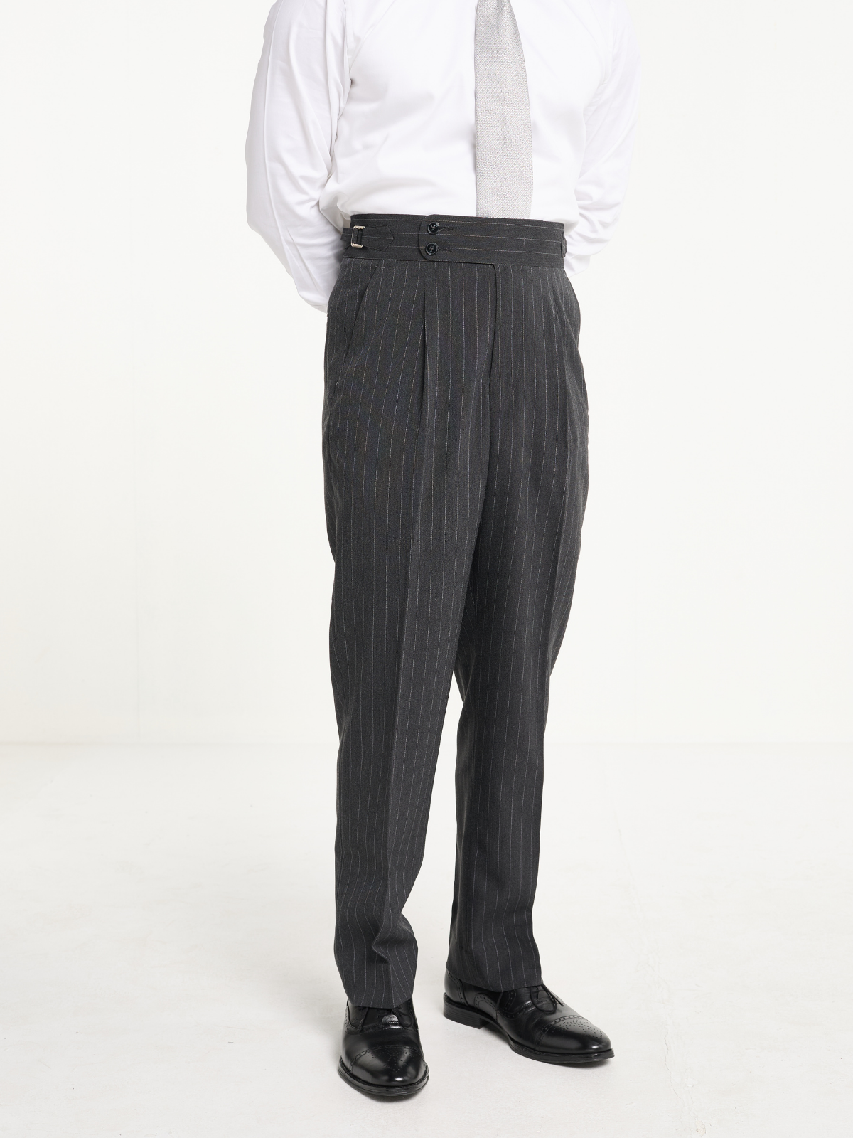 Charcoal Pinstripe Formal Trouser