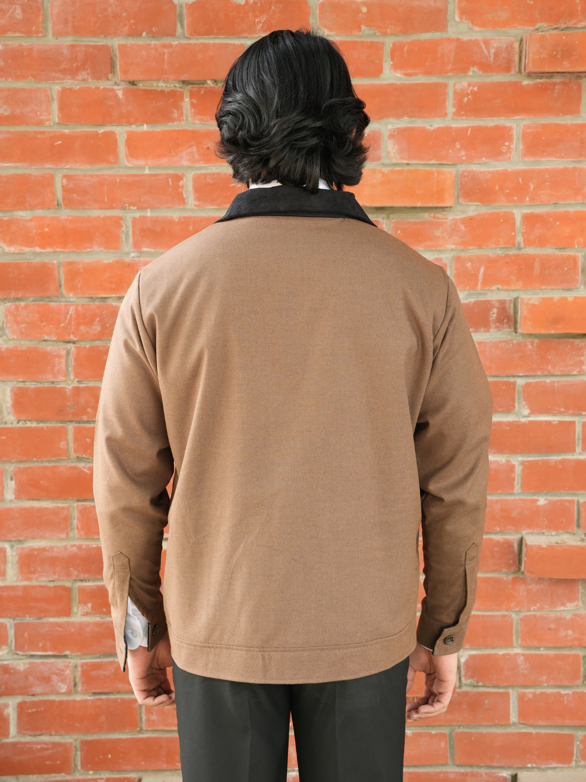 Coffee Cropped Bomber Jacket