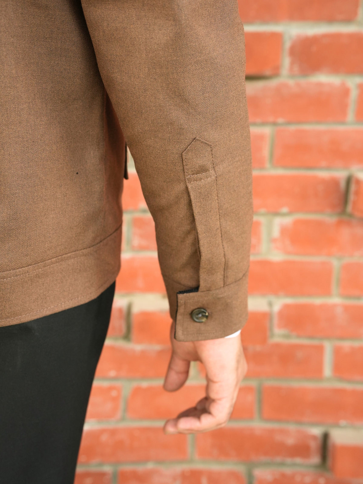 Coffee Cropped Bomber Jacket