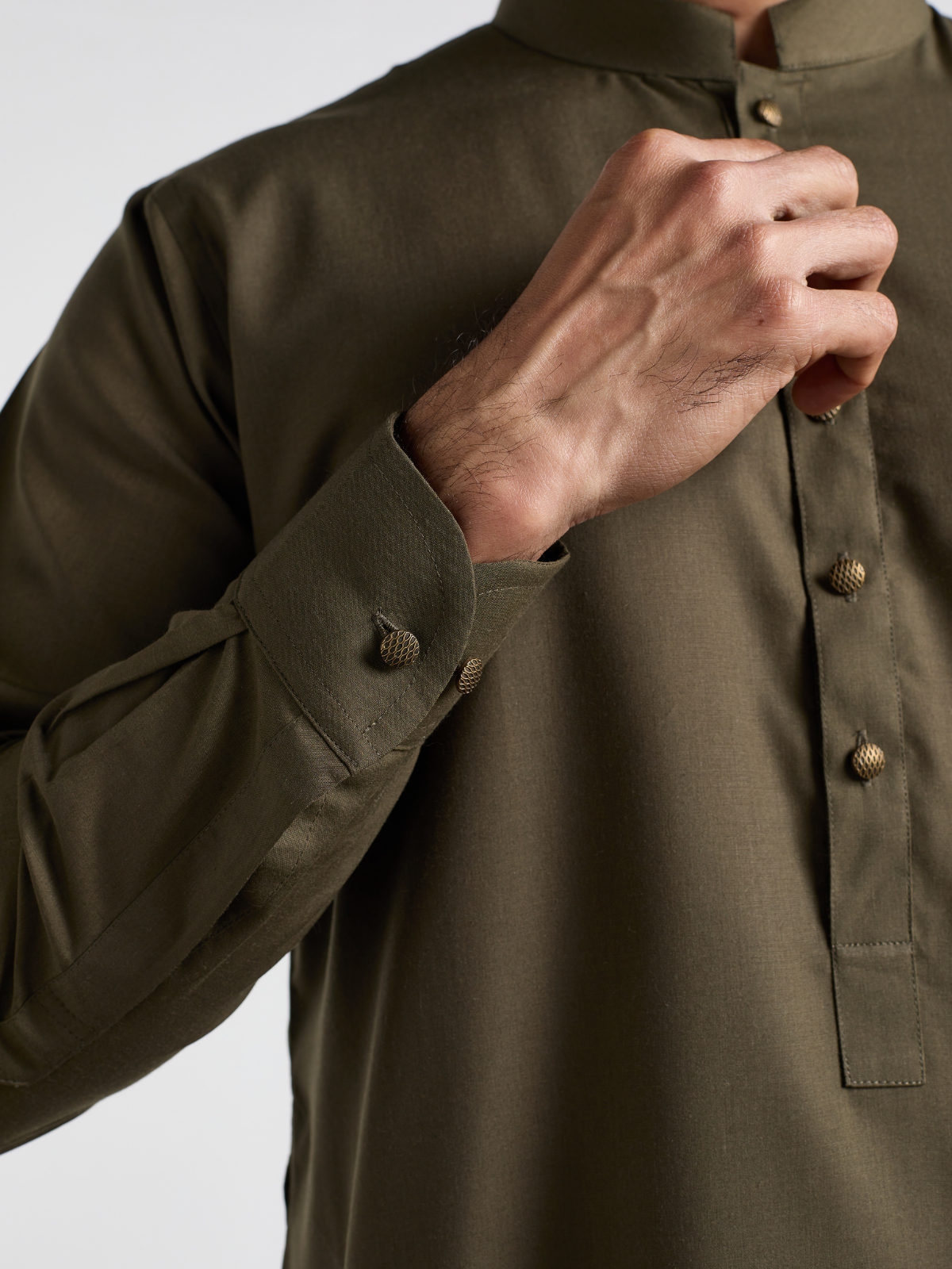 Burnt Olive Single Kurta