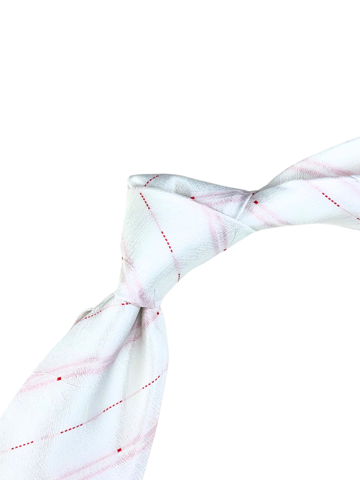 White with Pink Patterned Tie