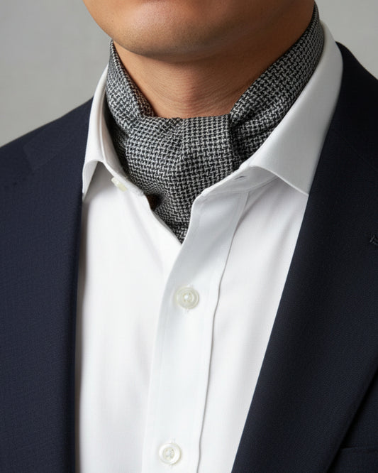 Grey Micro Weave Ascot