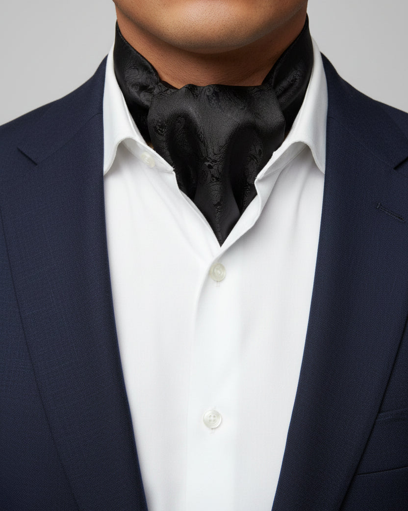 Black Paisley Ascot