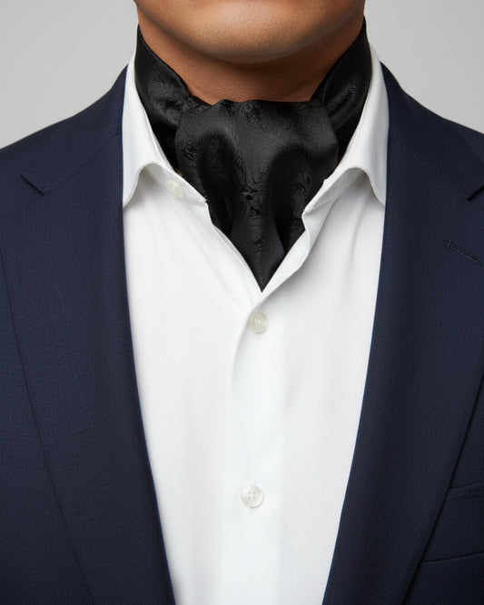 Black Paisley Ascot