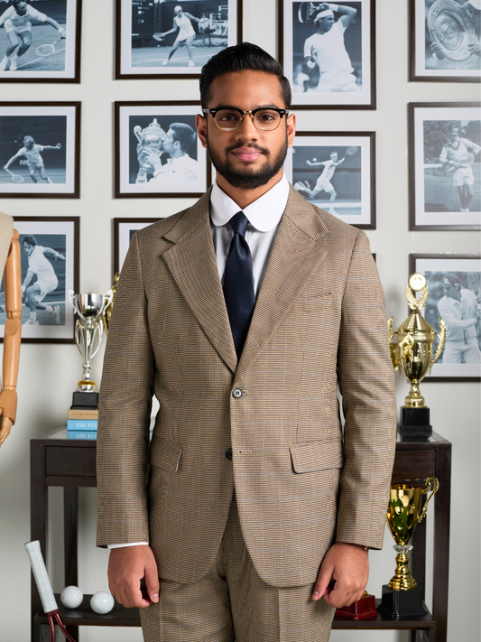 Tobacco Houndstooth Blazer