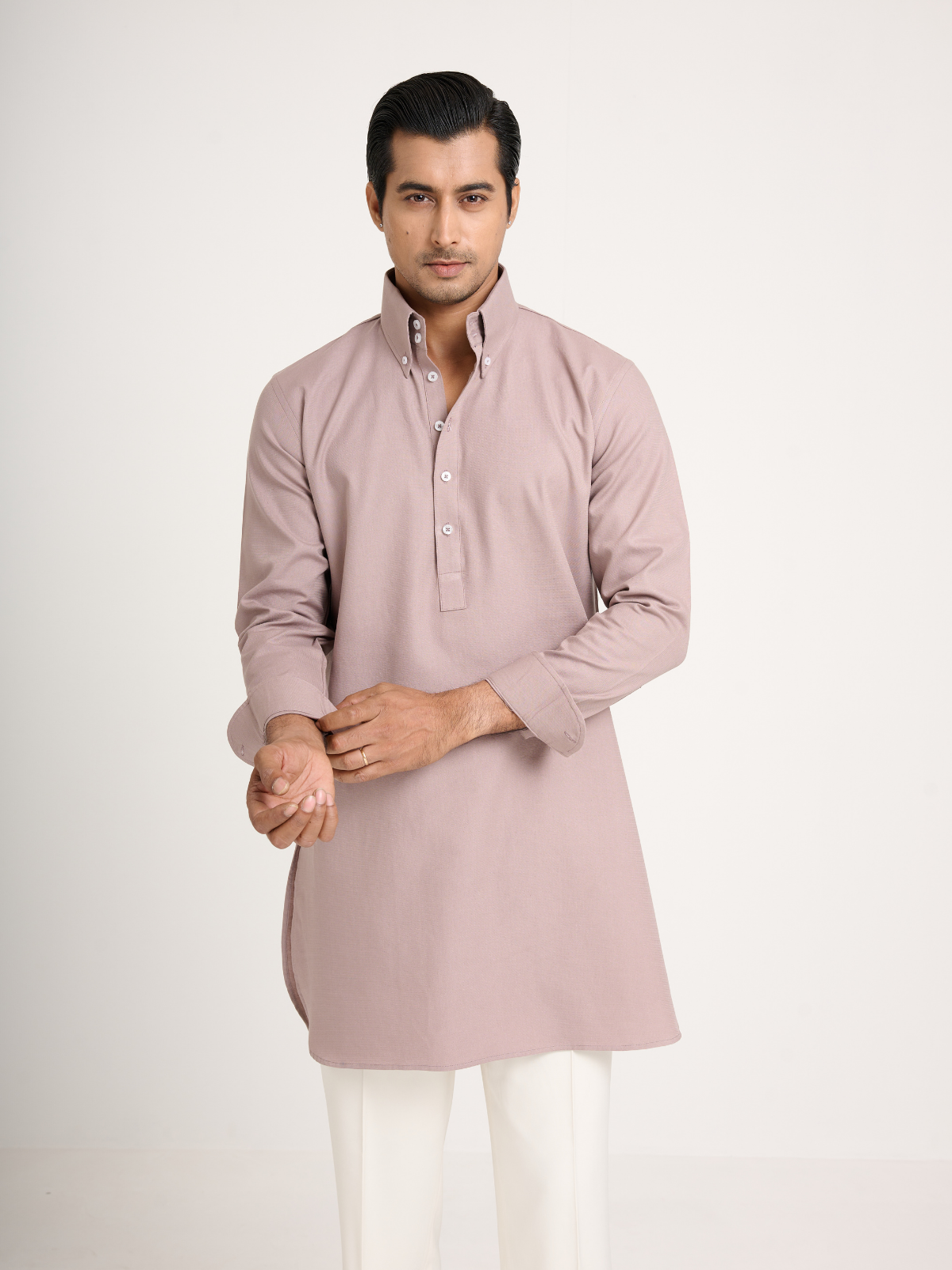 Mauve Button Down Kurta