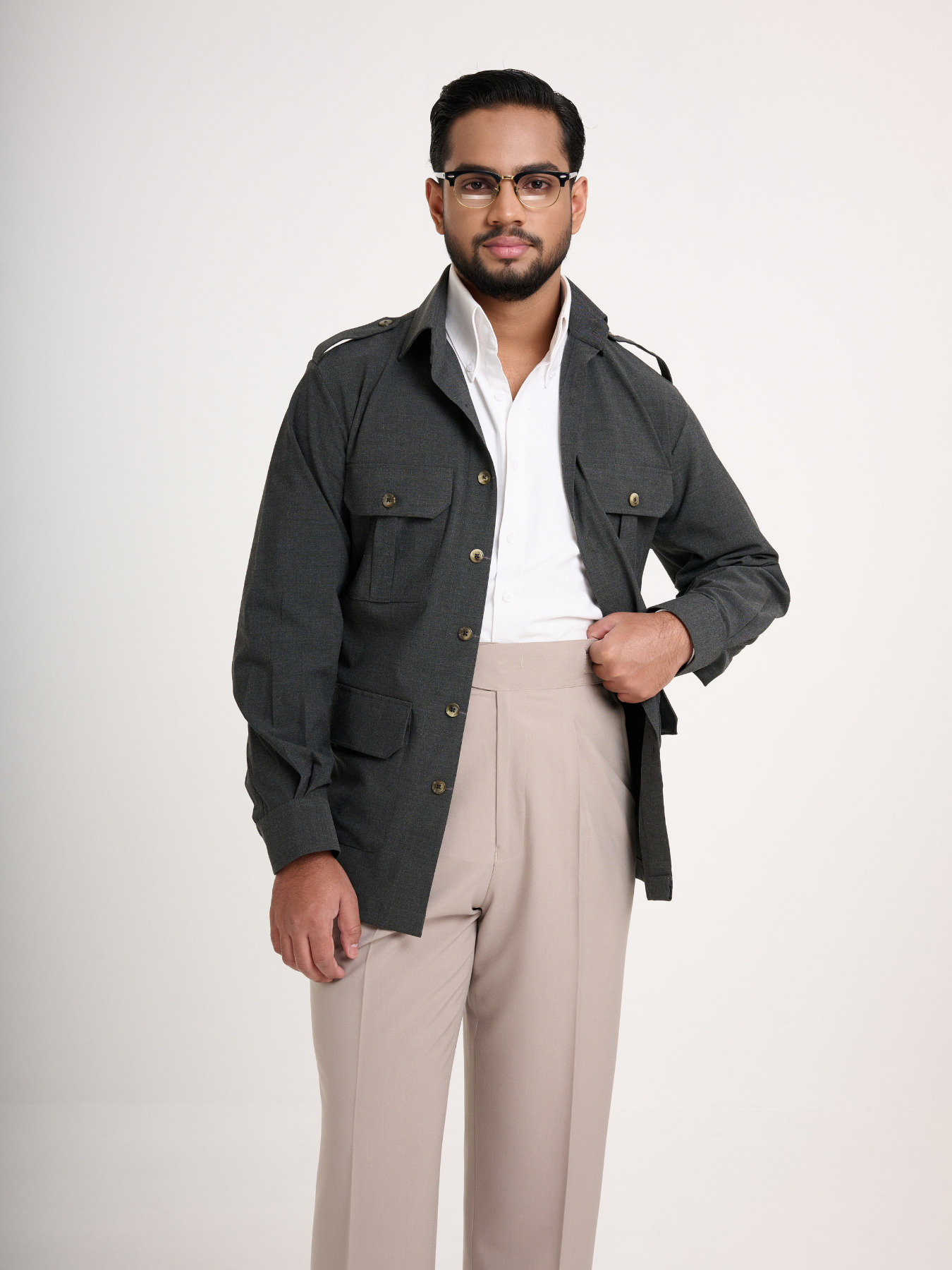 Charcoal Field Shacket